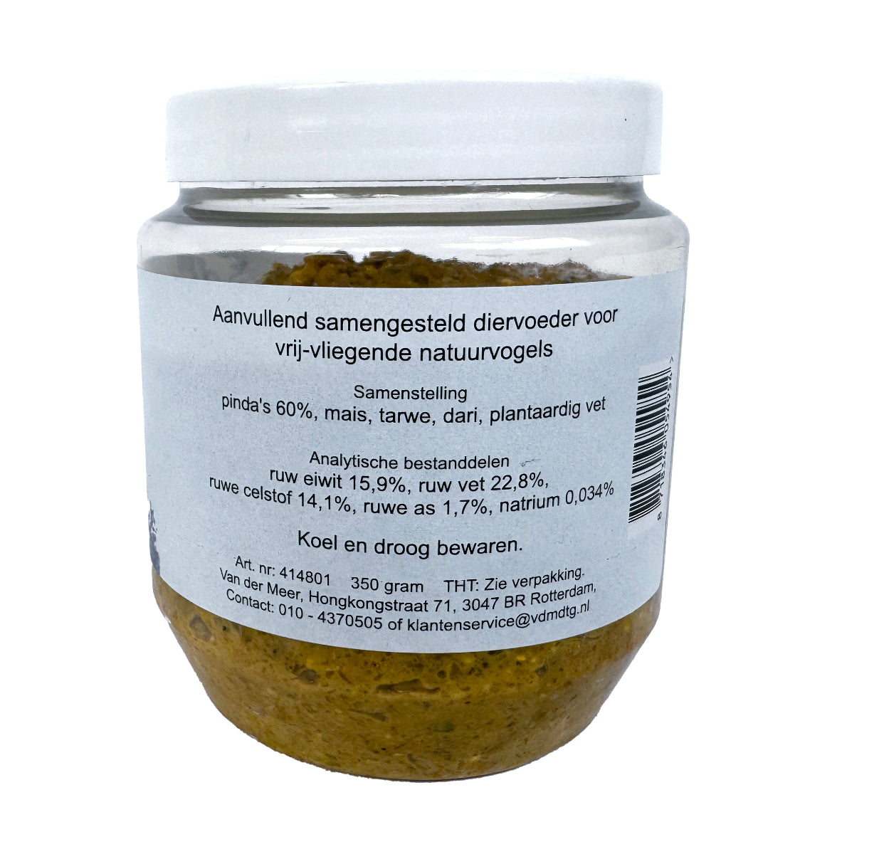 Pindakaas voor Tuinvogels De Vries 350 GR - Achterkant
