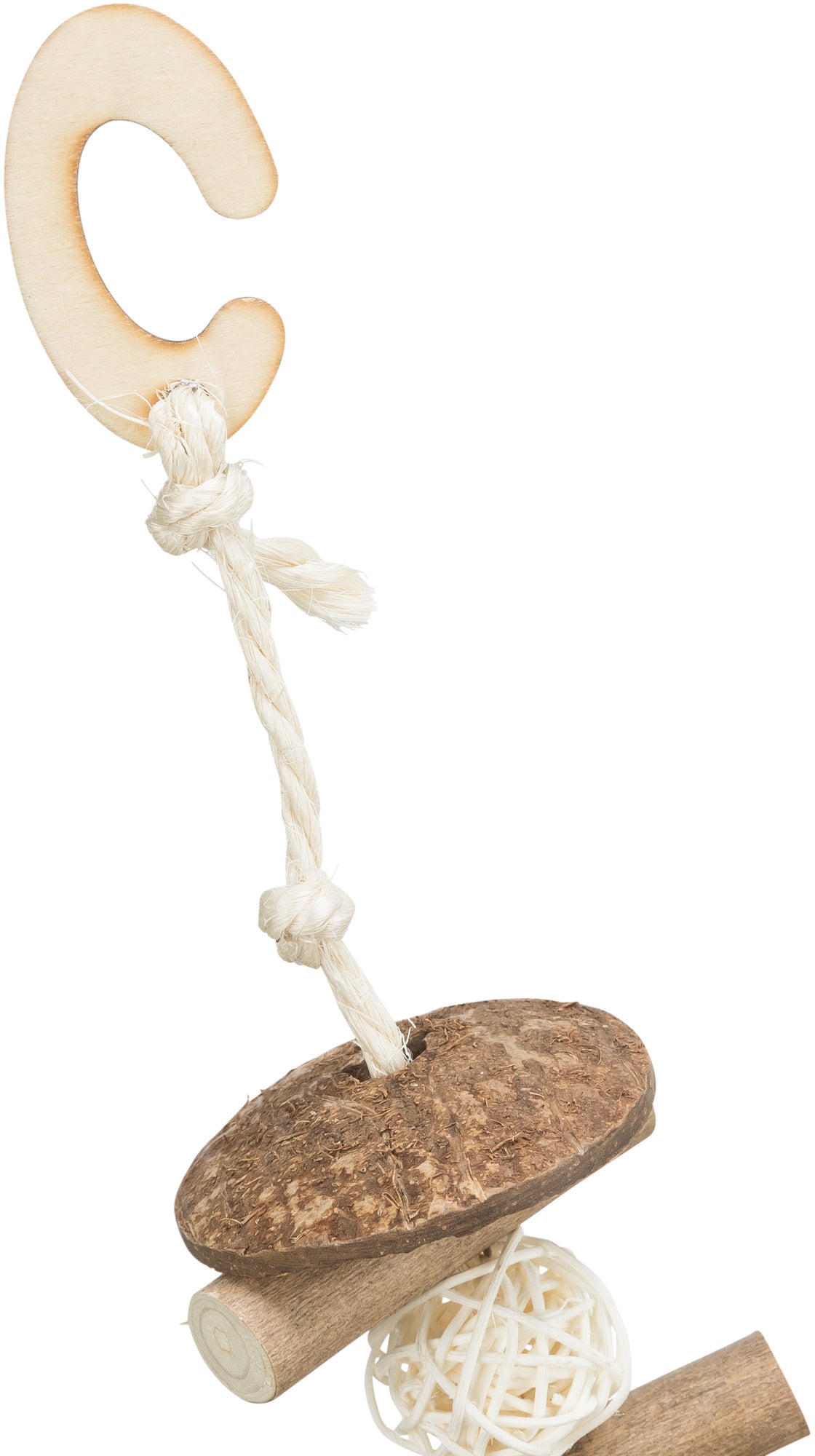 Trixie Knabbelschommel voor Grasparkieten Kokosnoot/Hout/Rotan - Hanger