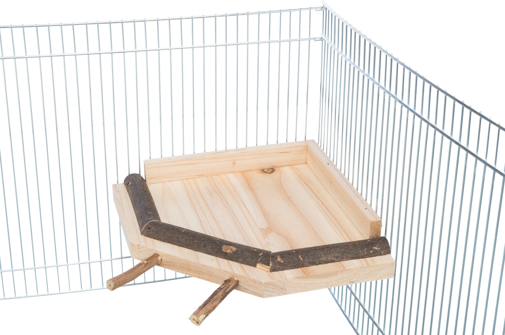 Trixie Landingsplaats Met Zitstokken voor Grasparkieten Hout Naturel - Bevestigd