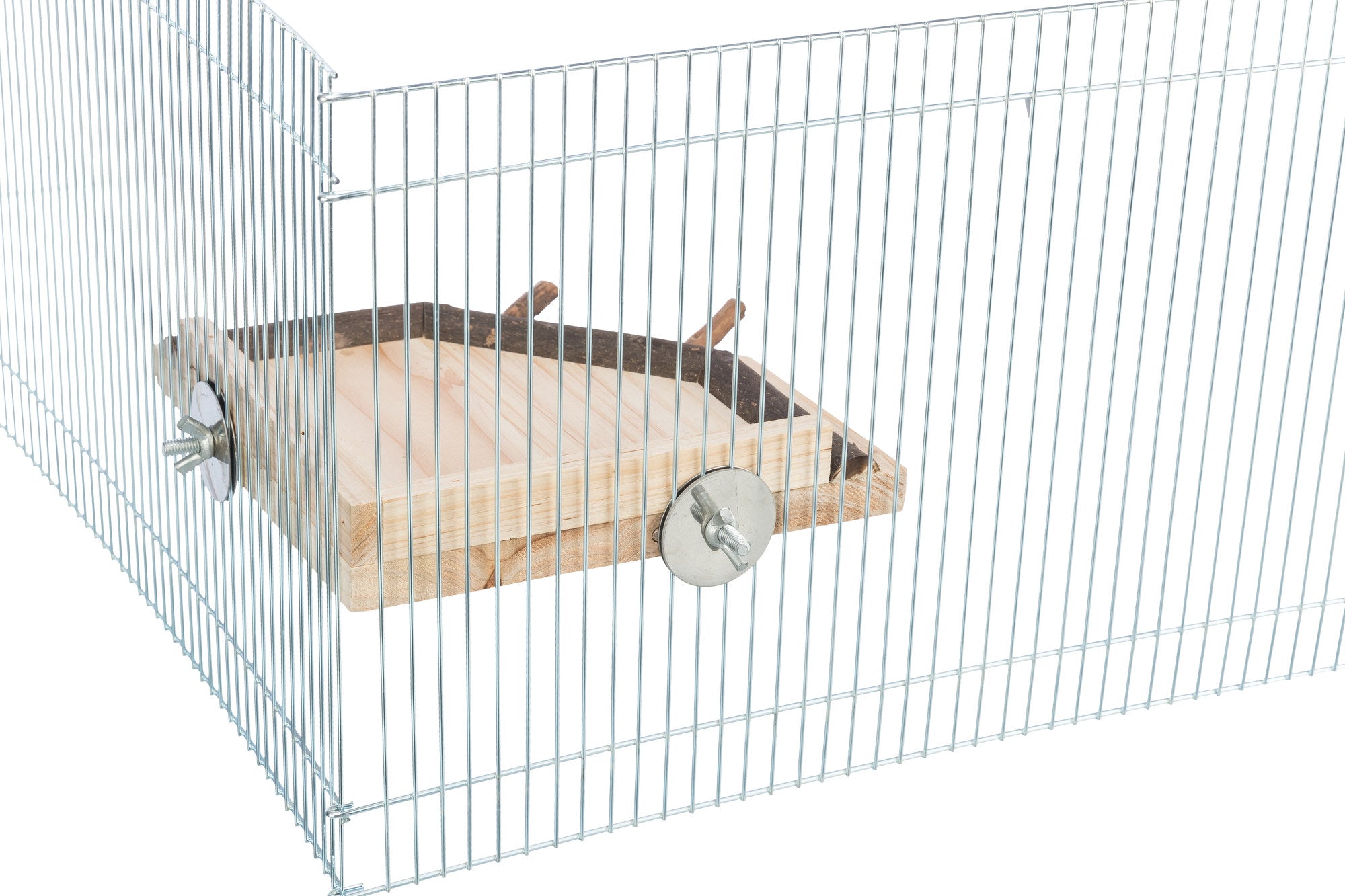 Trixie Landingsplaats Met Zitstokken voor Grasparkieten Hout Naturel - Bevestigd 2