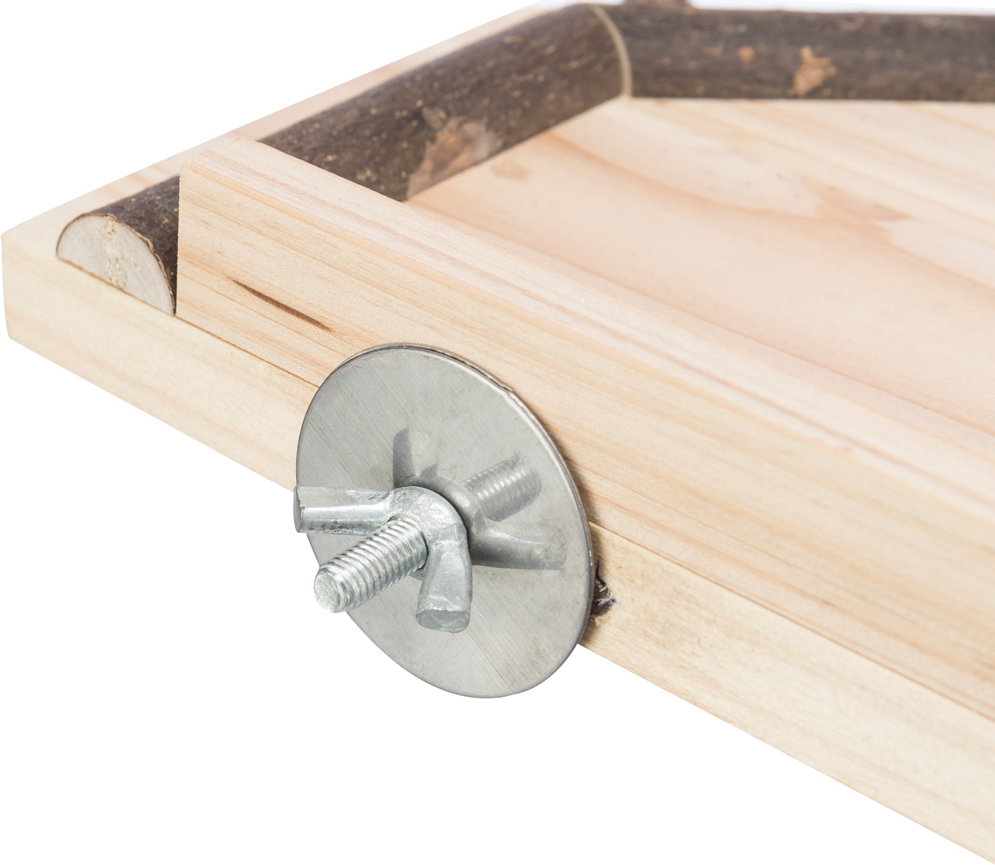 Trixie Landingsplaats Met Zitstokken voor Grasparkieten Hout Naturel - Bevestiging