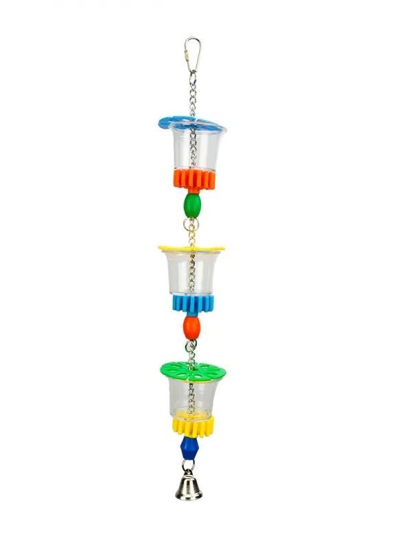 Valkparkieten en Papegaaien Speelgoed Petlala Triple Foraging Cups Petlala 46X6,5 CM