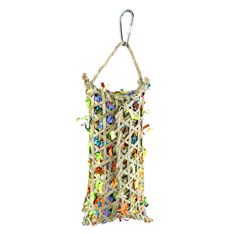 Vogelschuilplaats 'Parakeet Woven Bamboo Pouch' Back Zoo Nature 22X8X4 cm