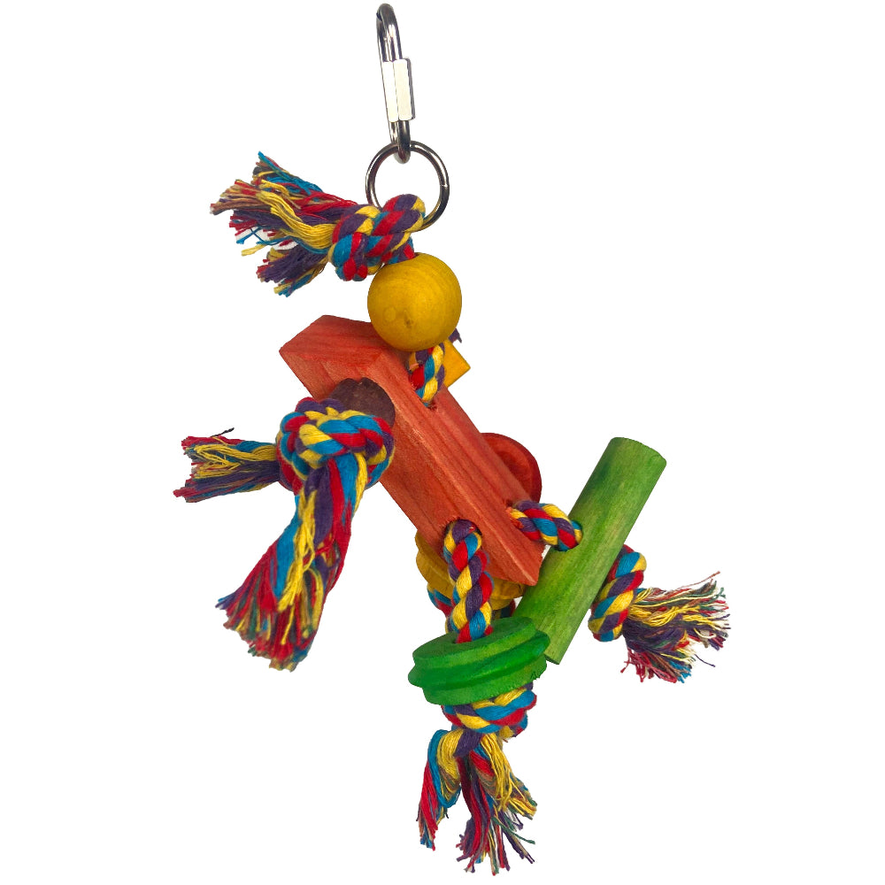 Vogelspeelgoed Fiesta Happy Pet Hout & Touw 31 x 12 x 10CM