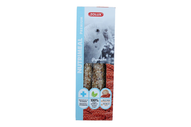 Zolux _ Nutrimeal Stick Grasparkiet Rode Gierst _ 110gr. _ 2st - Voorkant