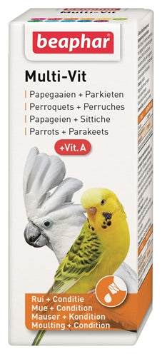 Multi-Vit voor Vogels | Beaphar | Vit. A, B, C & D | 20 of 50ML