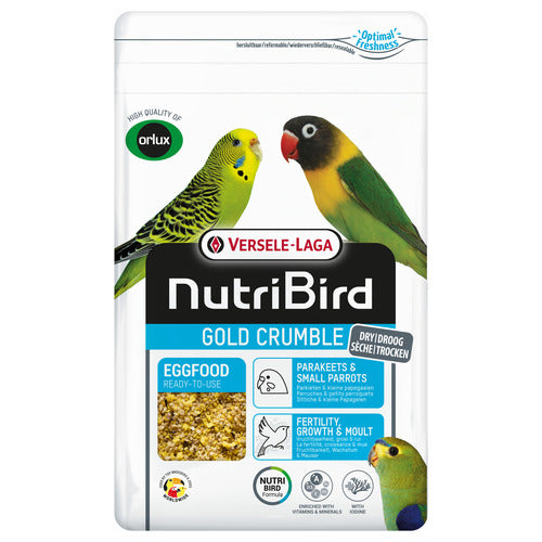 Gold Crumble Droog Eivoer Parkieten en Kleine Papegaaien Nutribird 1KG