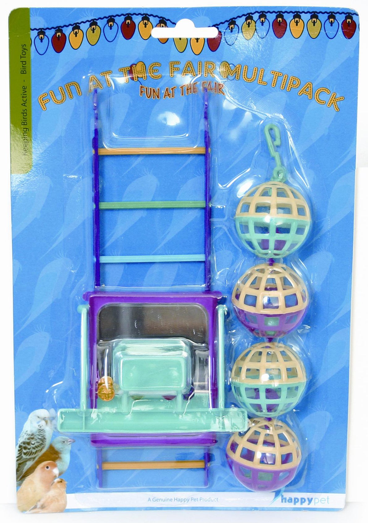 HappyPet Parkieten speelgoed met bal, ladder en stok