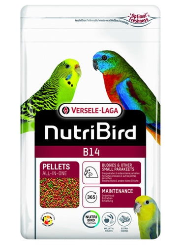 Nutribird B14 Pellets voor Grasparkieten - 800 gram - Voorkant verpakking
