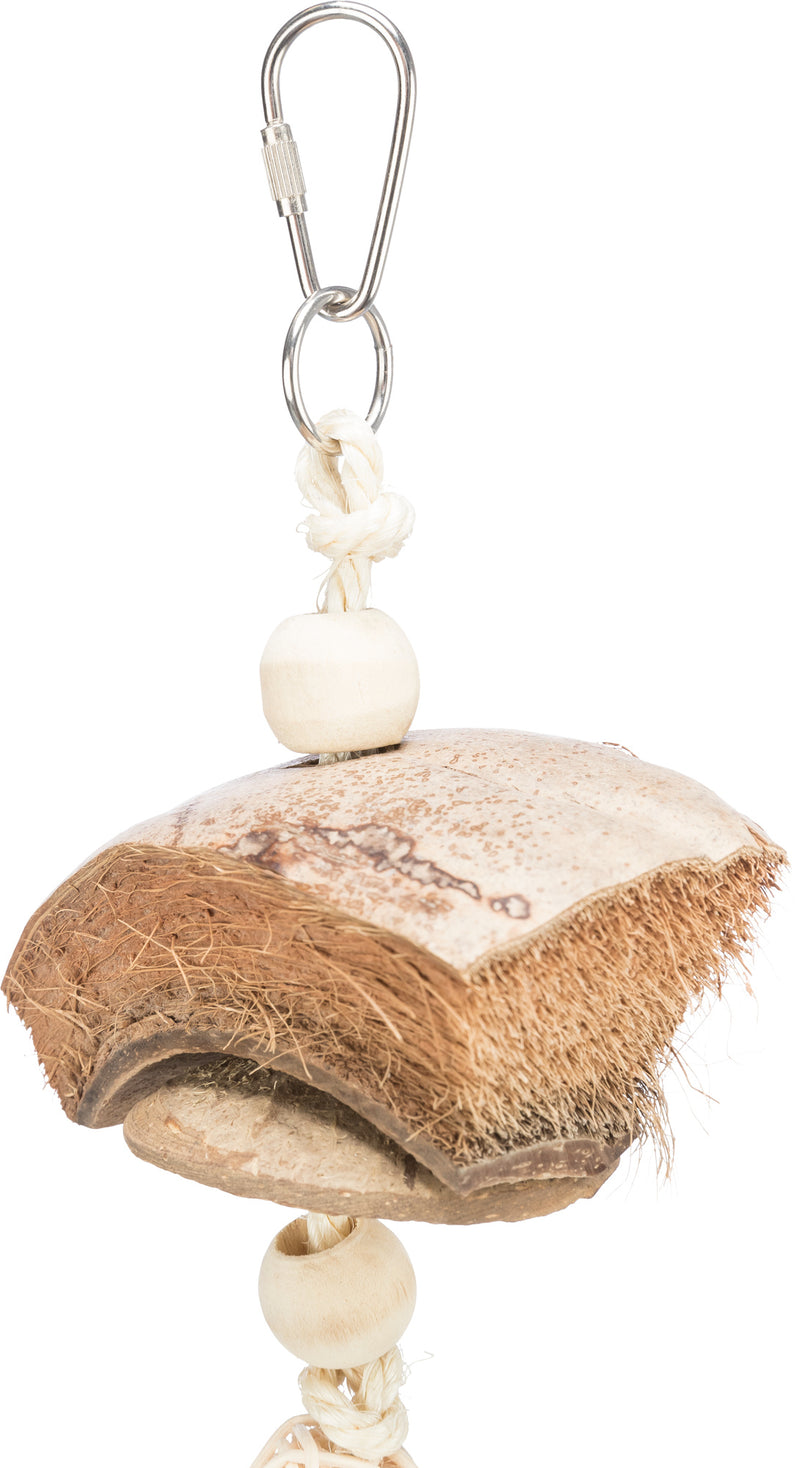 Trixie Natuurspeelgoed voor Grasparkieten Kokosnoot / Rotan / Lavasteen Naturel - Bovenkant