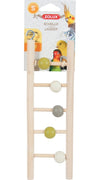 Valk & Grasparkieten Ladder met 5 Treden en Kralen Zolux Hout 1X7X23,5 CM - Met etiket