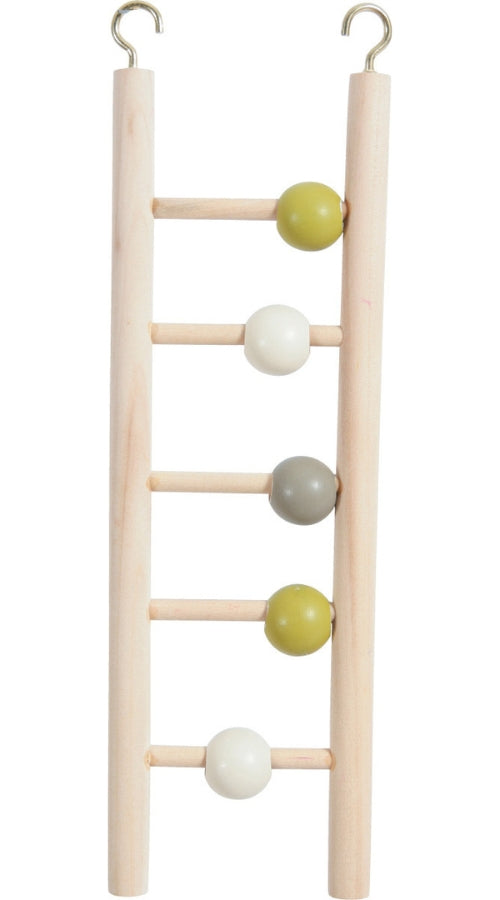 Valk & Grasparkieten Ladder met 5 Treden en Kralen Zolux  Hout 1X7X23,5 CM