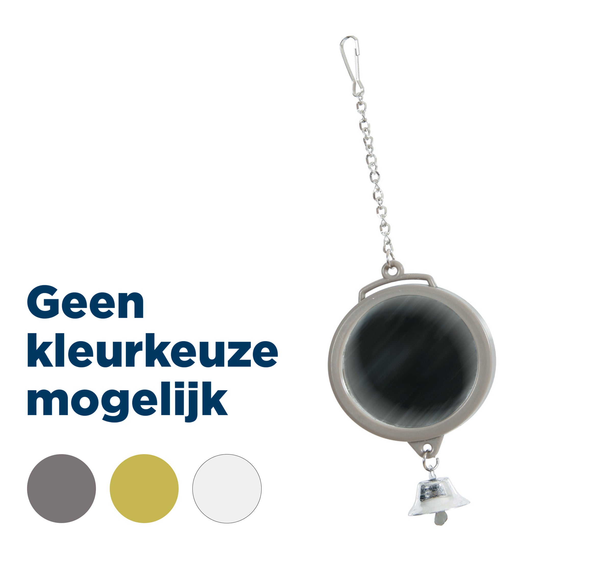 Zolux | Ronde Grasparkieten Spiegel met Bel | Plastic | 5,5X1X16,5 CM